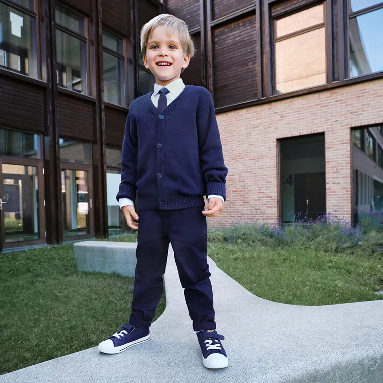 Cool Club, Pantaloni pull on din material textil pentru baieti, culoare bleumarin
