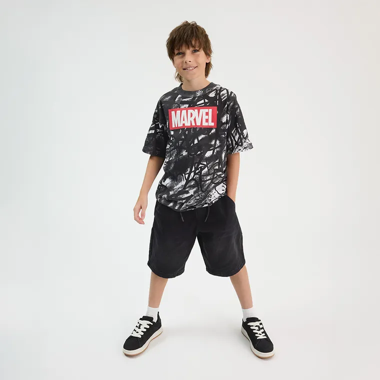 Cool Club, Pantaloni scurti de blugi pentru baieti, baggy, negru