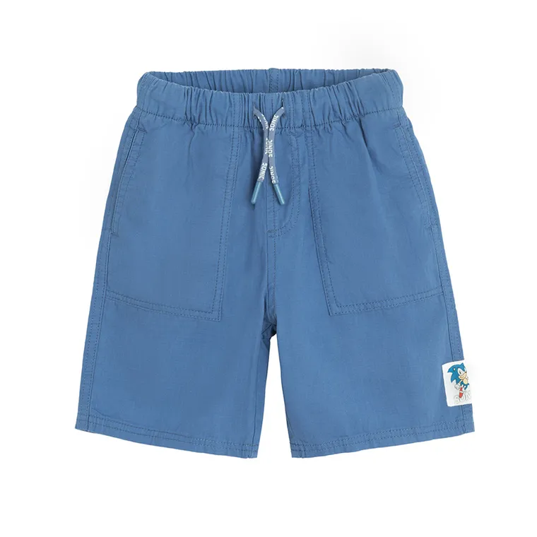 Cool Club, Pantaloni scurti din textil pentru baieti, albastru, imprimeu Sonic the Hedgehog