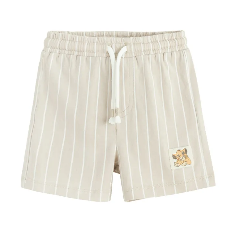 Cool Club, Pantaloni scurti pentru baieti, bej, imprimeu Lion King