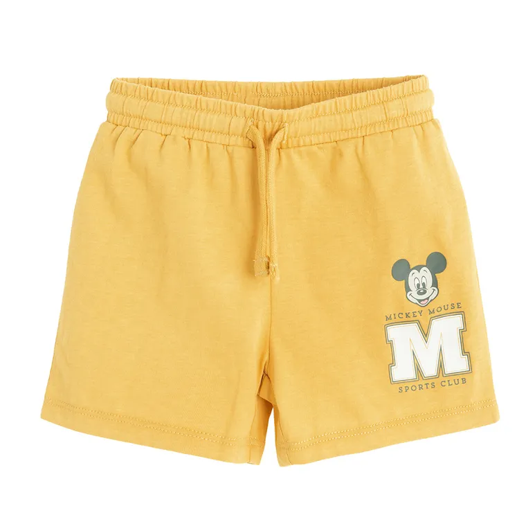 Cool Club, Pantaloni scurti pentru baieti, galben, imprimeu Mickey Mouse