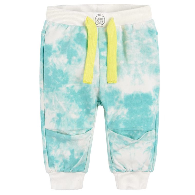 Cool Club, Pantaloni trening pentru baieti, ecru-turcoaz