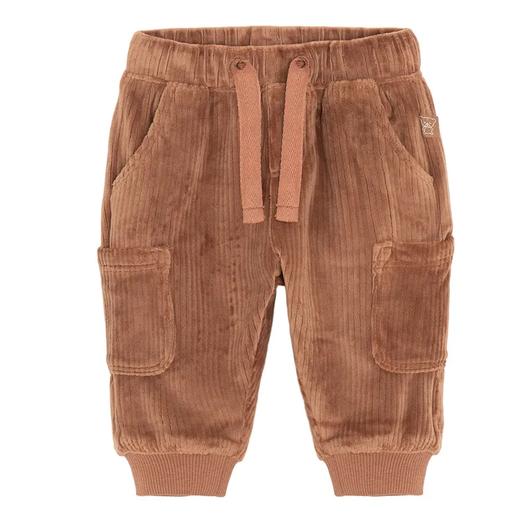 Cool Club, Pantaloni trening pentru baieti, velur, maro