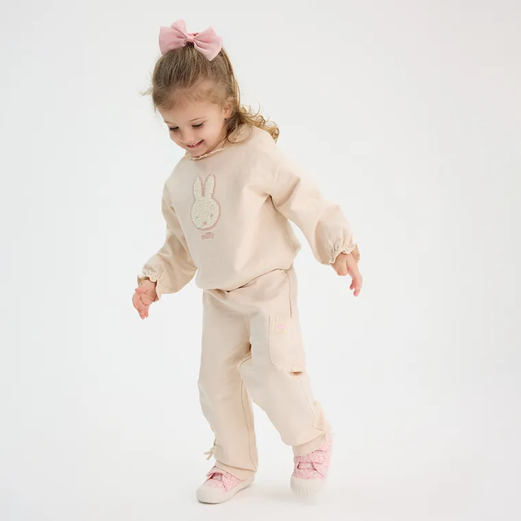 Cool Club, Pantaloni trening pentru fete, bej, imprimeu Miffy