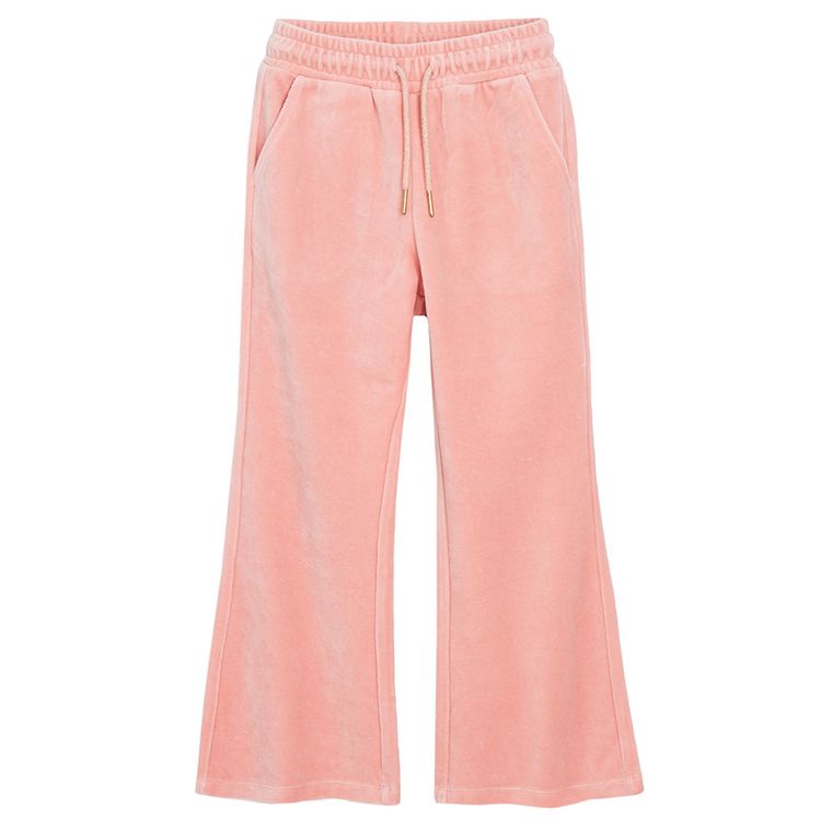 Cool Club, Pantaloni trening pentru fete, evazati, velur, roz
