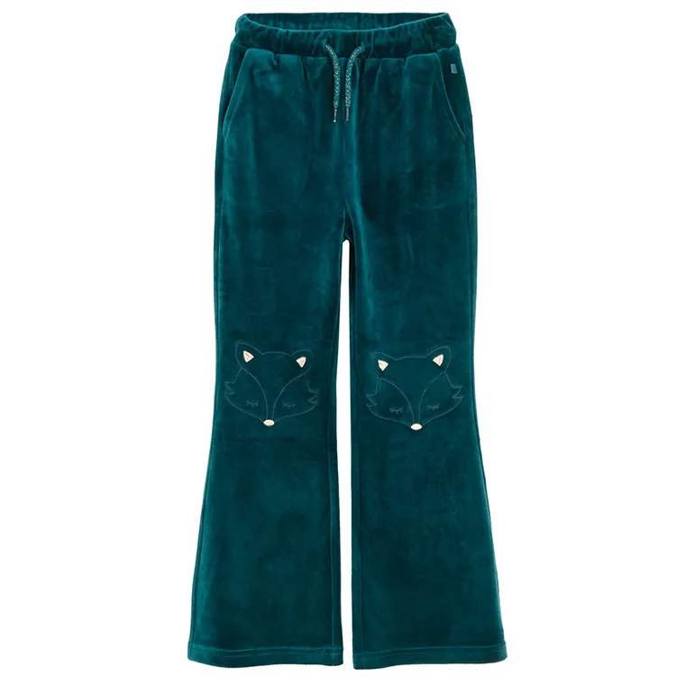 Cool Club, Pantaloni trening pentru fete, flare, velur, verde