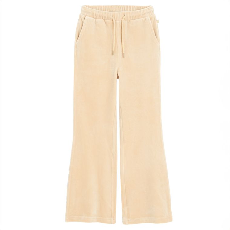 Cool Club, Pantaloni trening pentru fete, velur, bej