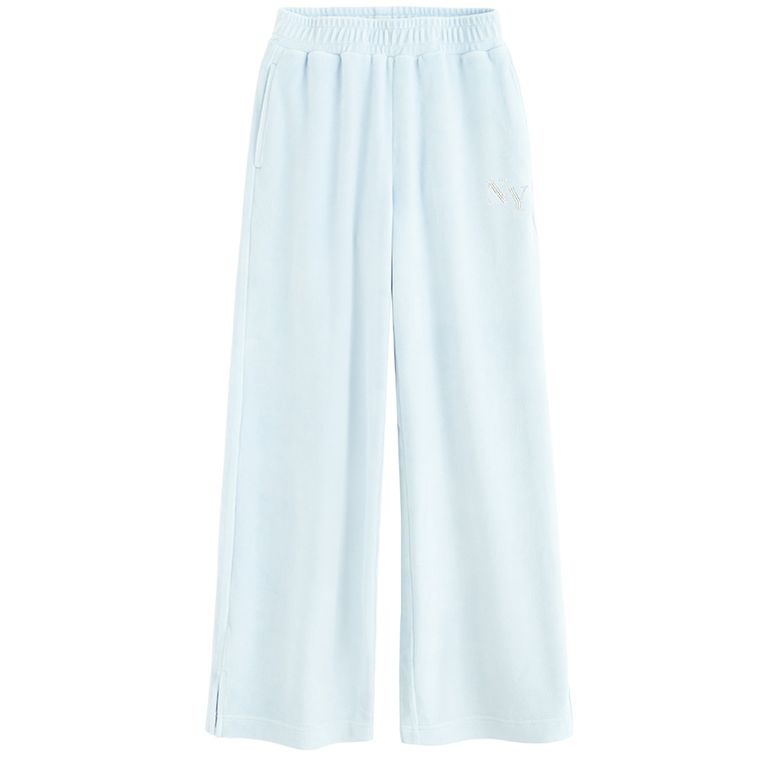 Cool Club, Pantaloni trening pentru fete, wide, velur, albastru