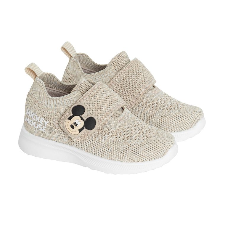 Cool Club, Pantofi sport pentru baieti, bej, imprimeu Mickey Mouse