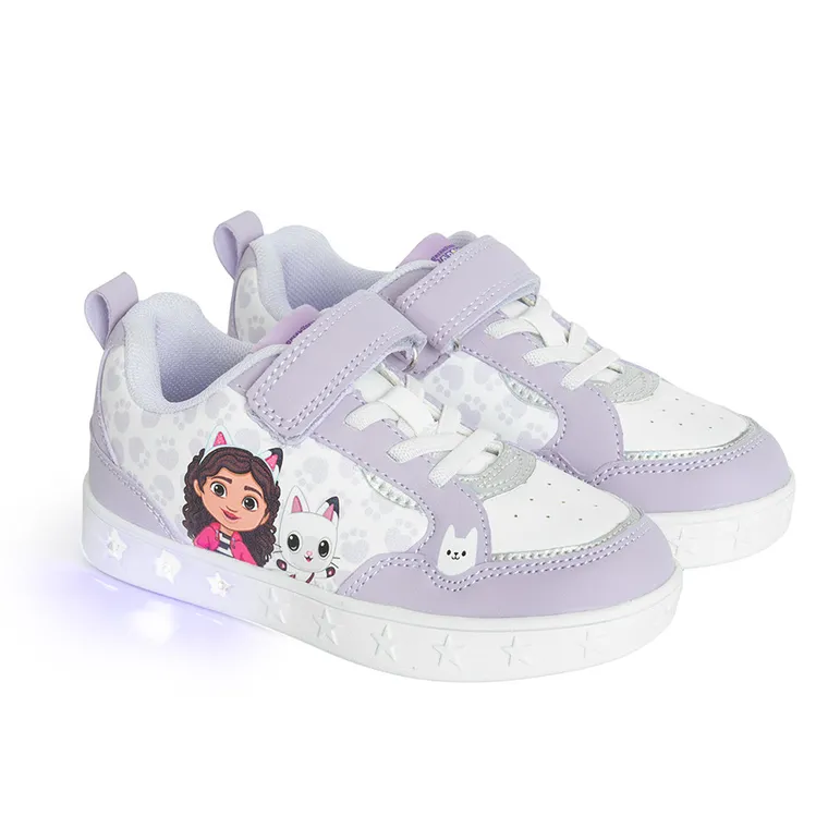 Cool Club, Pantofi sport pentru fete, violet, talpa cu leduri, imprimeu Gabby's Dollhouse