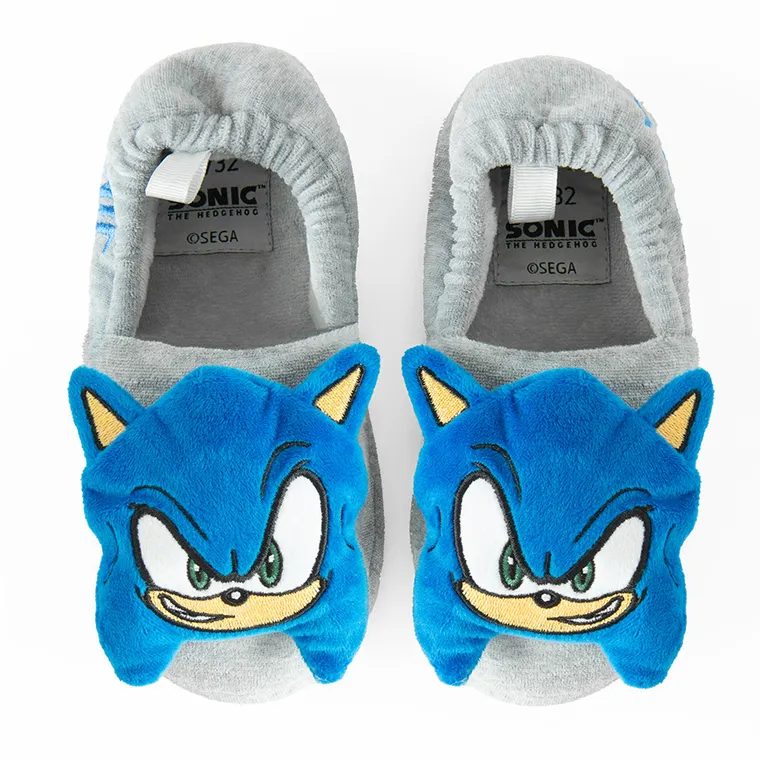 Cool Club, Papuci de casa pentru baieti, gri, imprimeu Sonic the Hedgehog
