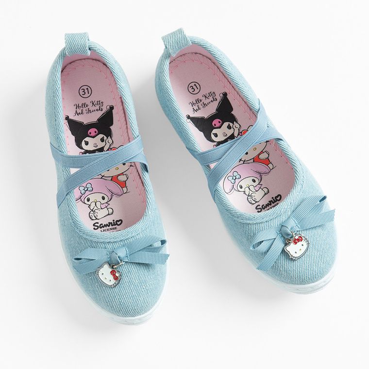 Cool Club, Papuci de casa pentru fete, albastru, imprimeu Hello Kitty and Friends