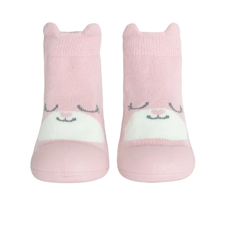 Cool Club, Papuci de casa tip soseta pentru fete, roz, talpa Barefoot