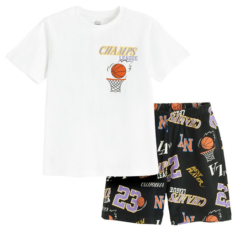 Cool Club, Pijama pentru baieti, alb-negru