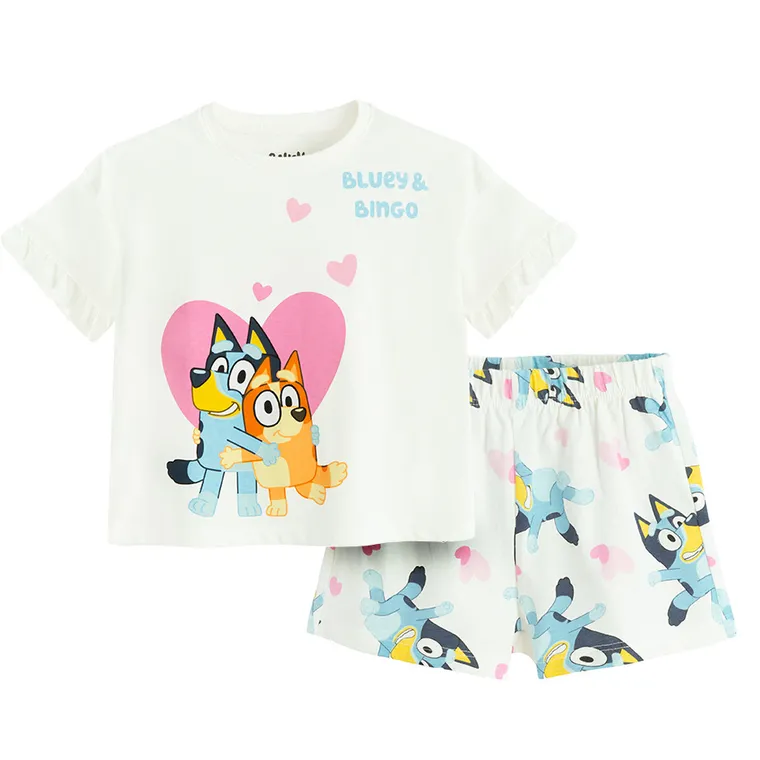 Cool Club, Pijama pentru fete, alb, imprimeu Bluey