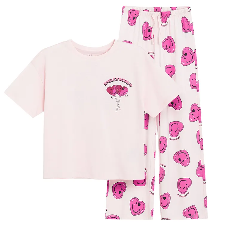 Cool Club, Pijama pentru fete, roz, imprimeu SmileyWorld