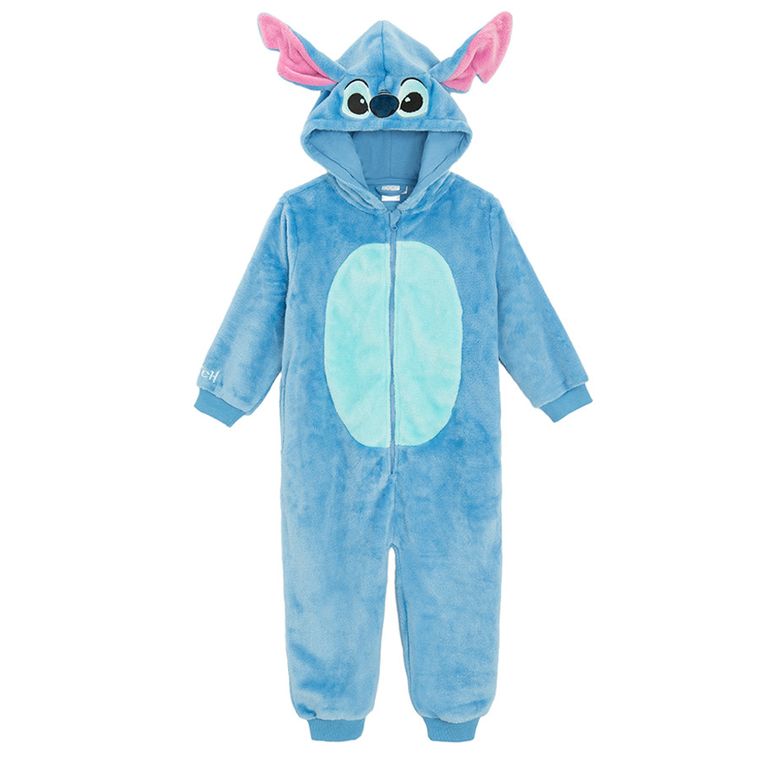 Cool Club, Pijama-salopeta cu gluga pentru fete, albastru, imprimeu Lilo si Stitch