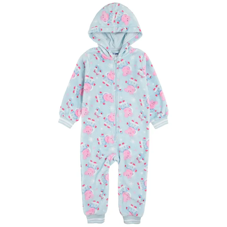 Cool Club, Pijama-salopeta cu gluga pentru fete, albastru, imprimeu Peppa Pig