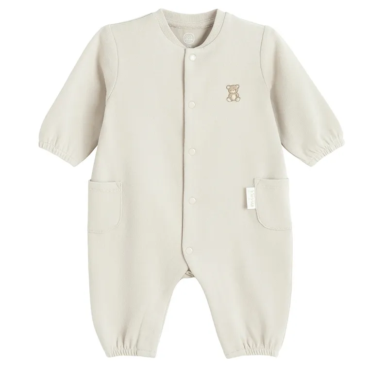 Cool Club, Pijama tip salopeta pentru bebelusi, bej