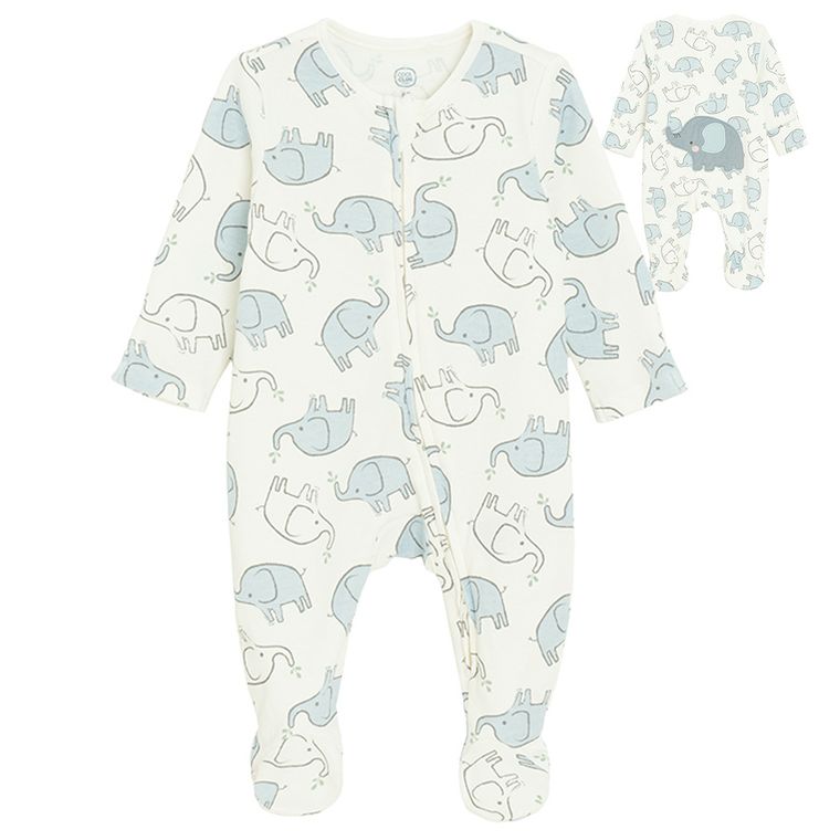 Cool Club, Pijama tip salopeta pentru bebelusi, ecru