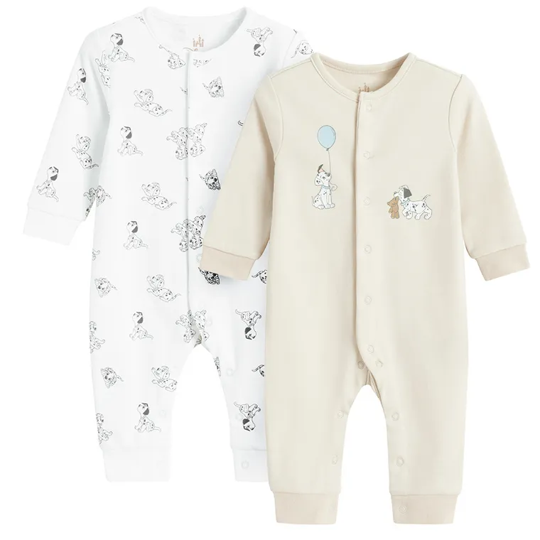 Cool Club, Pijama tip salopeta pentru bebelusi, mix, imprimeu 101 Dalmatieni, set, 2 buc.