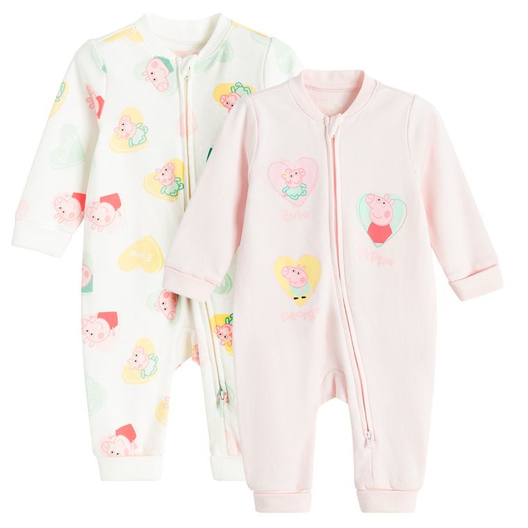 Cool Club, Pijama tip salopeta pentru fete, mix, imprimeu Peppa Pig, set, 2 buc.