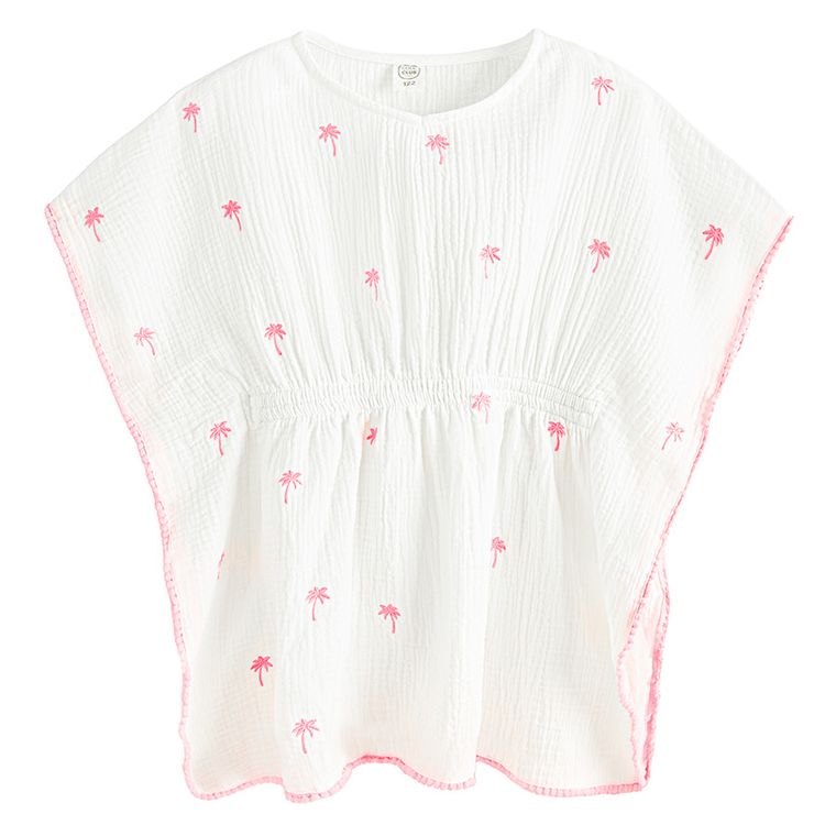 Cool Club, Poncho pentru fete, muselina, alb