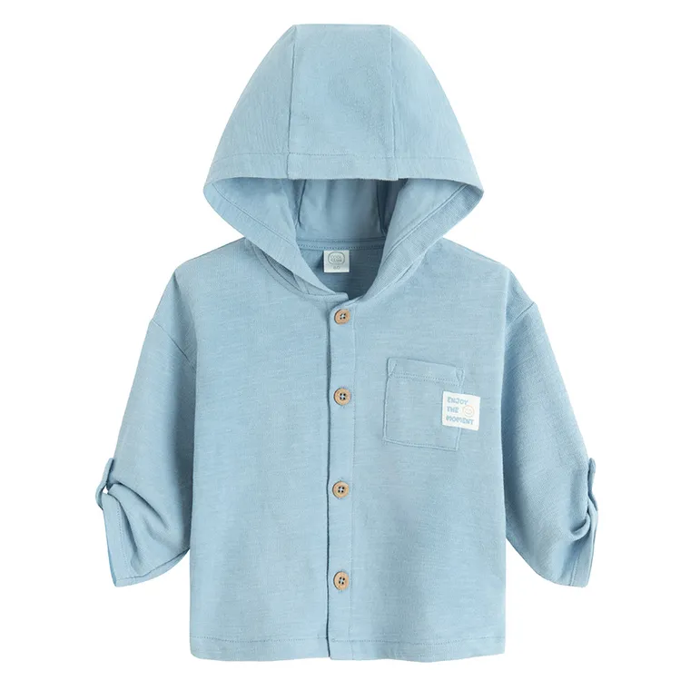 Cool Club, Pulover cu gluga pentru baieti, cu nasturi, albastru