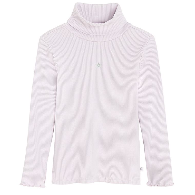 Cool Club, Pulover cu guler inalt pentru fete, din tricot striat, violet