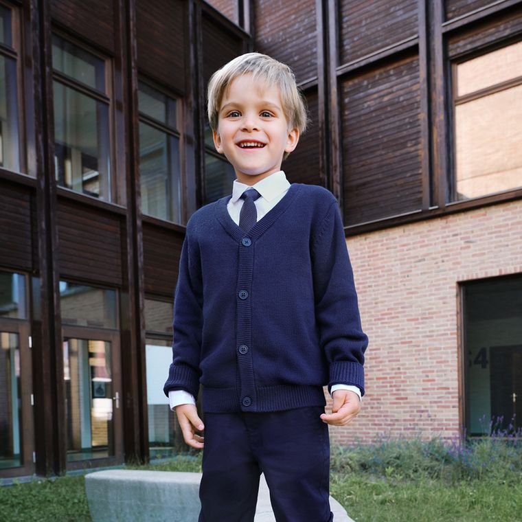 Cool Club, Pulover pentru baieti, cu nasturi, bleumarin