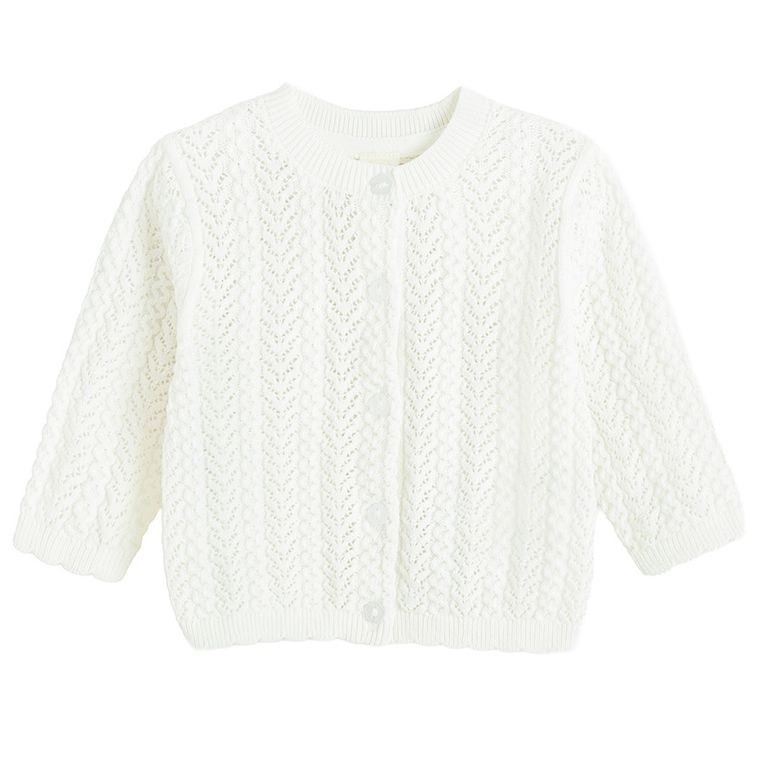Cool Club, Pulover pentru fete, cu nasturi, alb