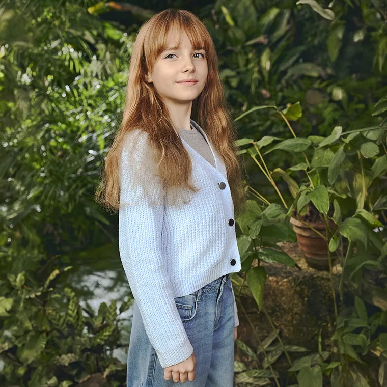 Cool Club, Pulover pentru fete, cu nasturi, albastru