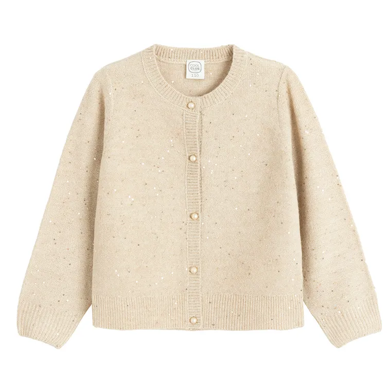 Cool Club, Pulover pentru fete, cu nasturi, bej