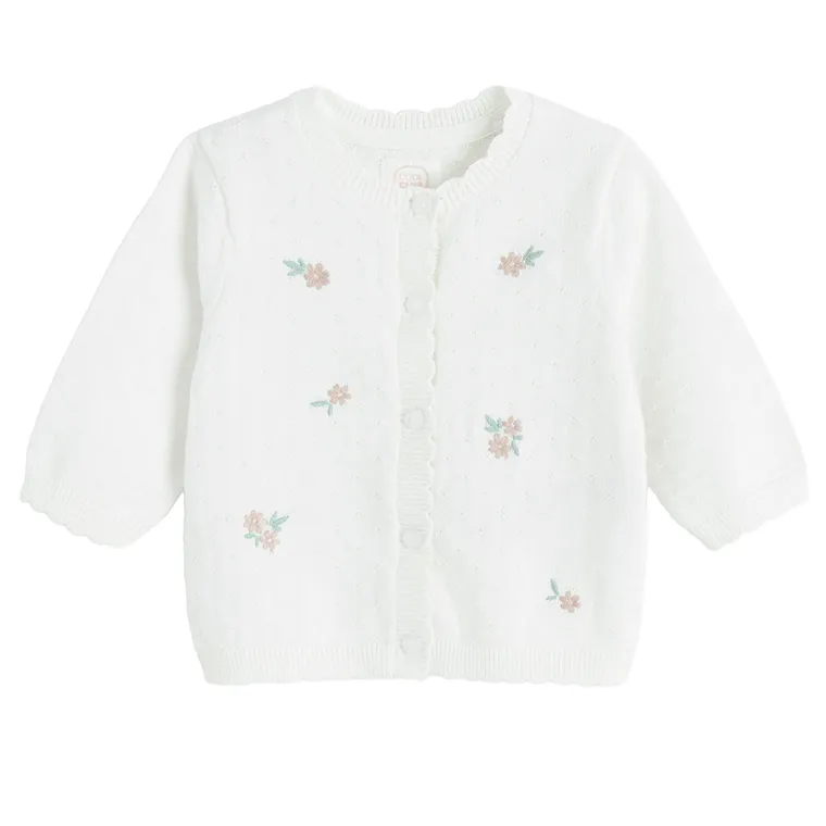 Cool Club, Pulover pentru fete, cu nasturi, ecru