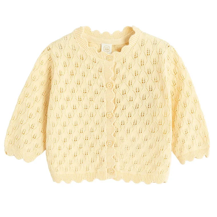 Cool Club, Pulover pentru fete, cu nasturi, galben