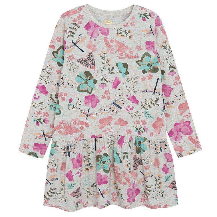 Cool Club, Rochie cu maneca lunga pentru fete, bej