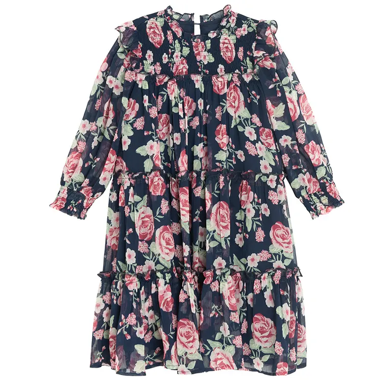 Cool Club, Rochie cu maneca lunga pentru fete, bleumarin