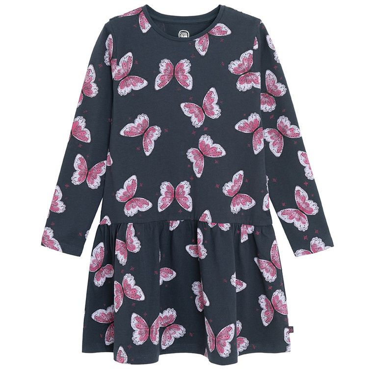 Cool Club, Rochie cu maneca lunga pentru fete, bleumarin