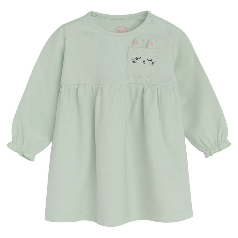 Cool Club, Rochie cu maneca lunga pentru fete, menta verde