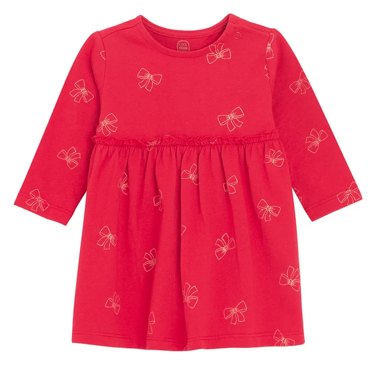 Cool Club, Rochie cu maneca lunga pentru fete, rosu