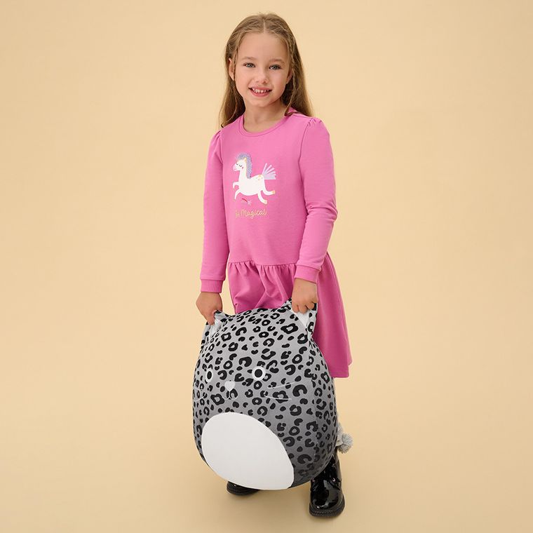 Cool Club, Rochie cu maneca lunga pentru fete, roz