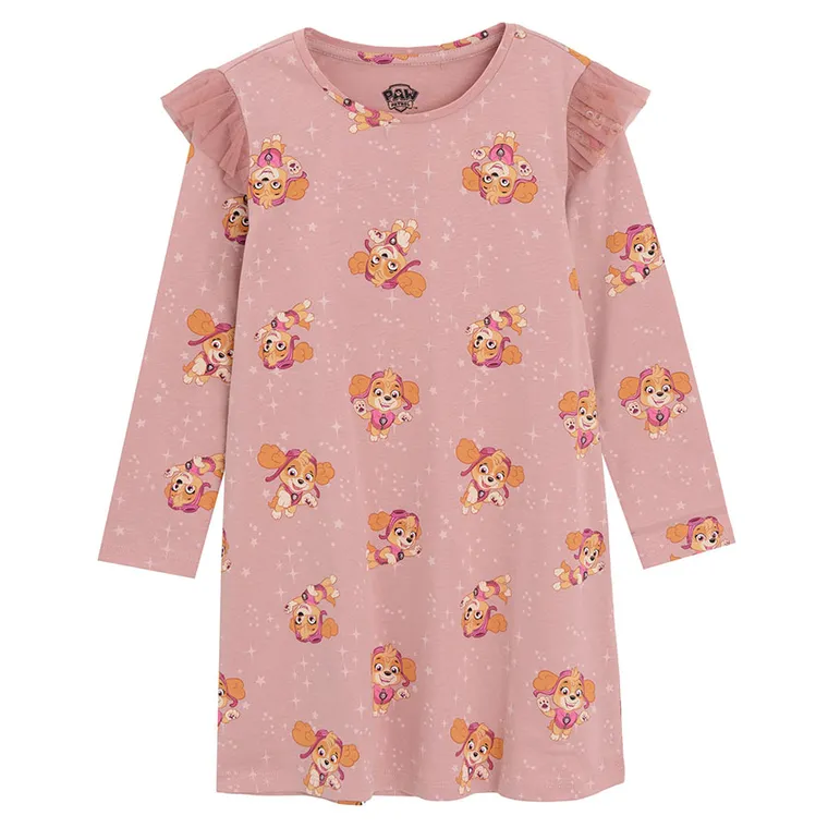 Cool Club, Rochie cu maneca lunga pentru fete, roz, imprimeu Paw Patrol