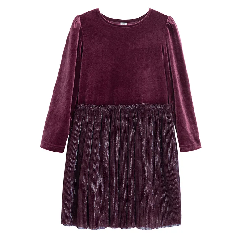 Cool Club, Rochie cu maneca lunga pentru fete, violet inchis