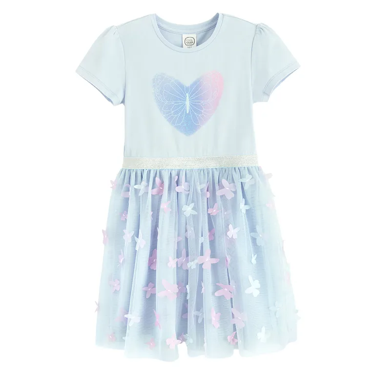 Cool Club, Rochie cu maneca scurta pentru fete, albastru