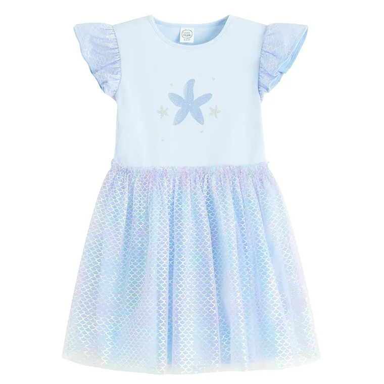 Cool Club, Rochie cu maneca scurta pentru fete, albastru