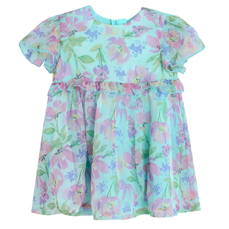 Cool Club, Rochie cu maneca scurta pentru fete, menta verde
