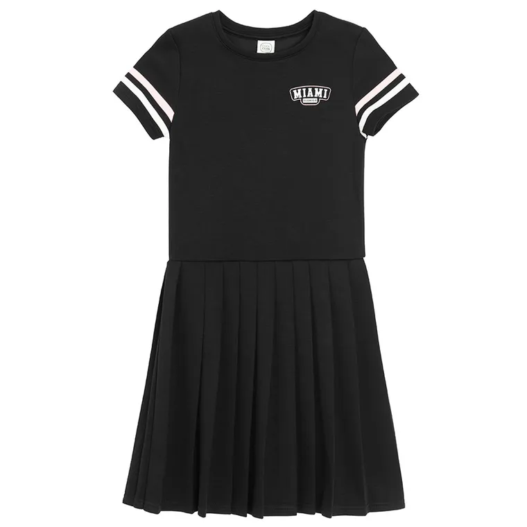 Cool Club, Rochie cu maneca scurta pentru fete, negru