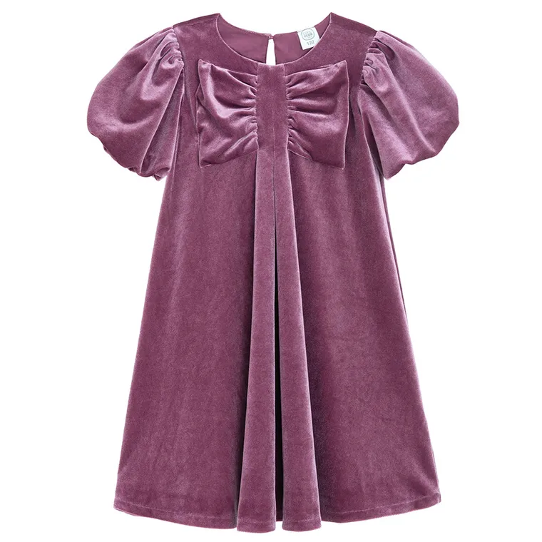 Cool Club, Rochie cu maneca scurta pentru fete, velur, violet
