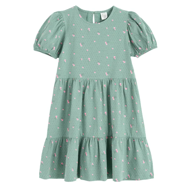 Cool Club, Rochie cu maneca scurta pentru fete, verde