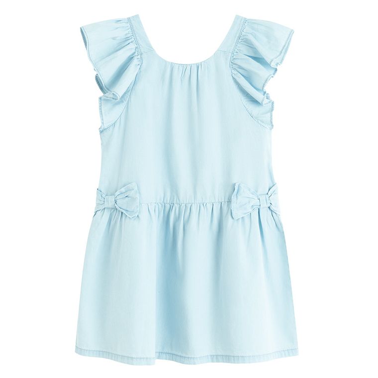 Cool Club, Rochie de blugi pentru fete cu maneca scurta, albastru